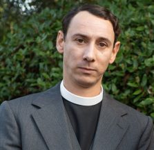 Actor Al Weaver as curate Leonard Finch in the TV mystery series, Grantchester.