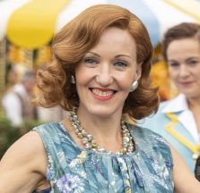 Actress Kacey Ainsworth as Cathy Keating in the TV mystery series, Grantchester.