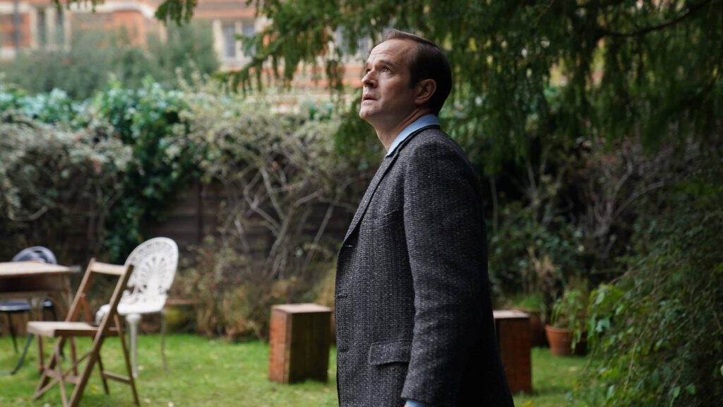 Oliver Dimsdale as Daniel Marlowe looking off in distance in Grantchester Season 8